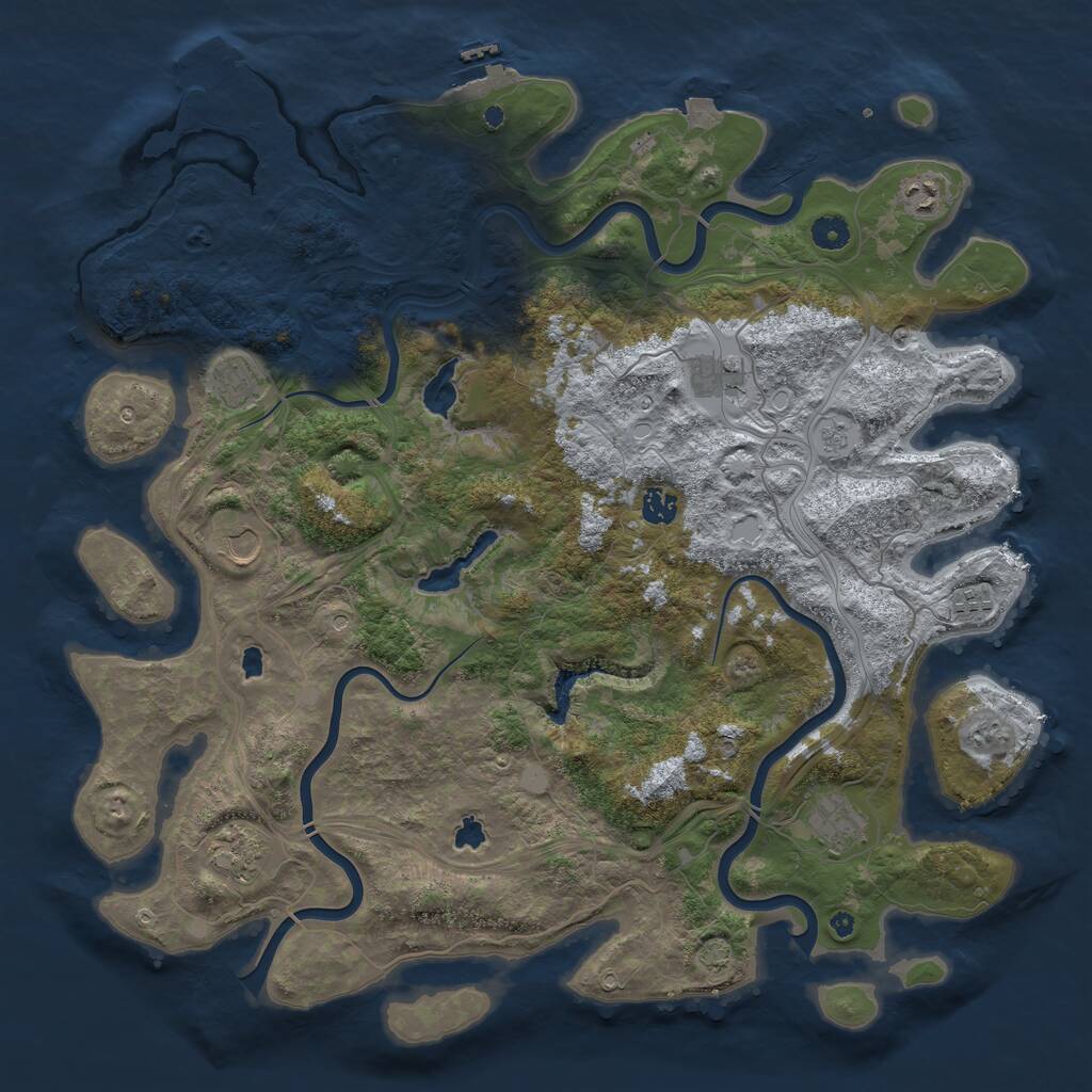 Rust Map: Procedural Map, Size: 4500, Seed: 2025051501, 14 Monuments