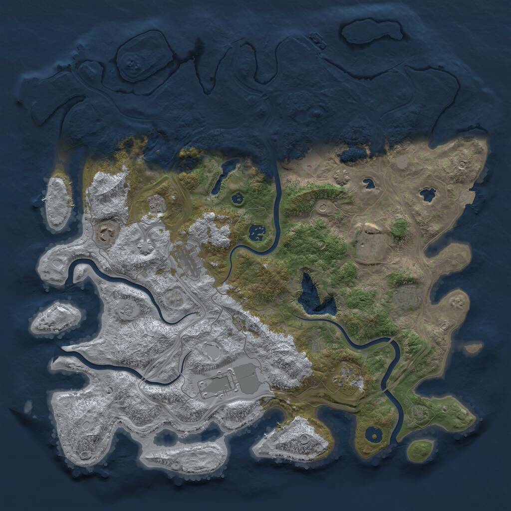 Rust Map: Procedural Map, Size: 4500, Seed: 540099334, 15 Monuments