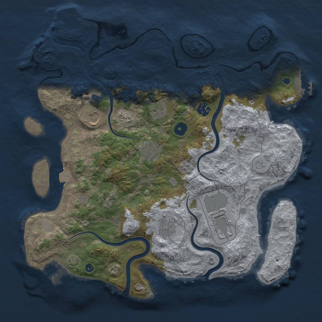 Rust Map: Procedural Map, Size: 3750, Seed: 1430178215, 14 Monuments