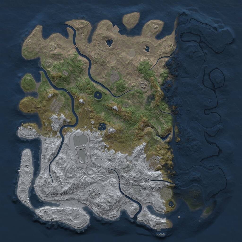 Rust Map: Procedural Map, Size: 4500, Seed: 295437, 15 Monuments