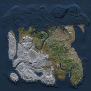 Thumbnail Rust Map: Procedural Map, Size: 3500, Seed: 241846332, 11 Monuments