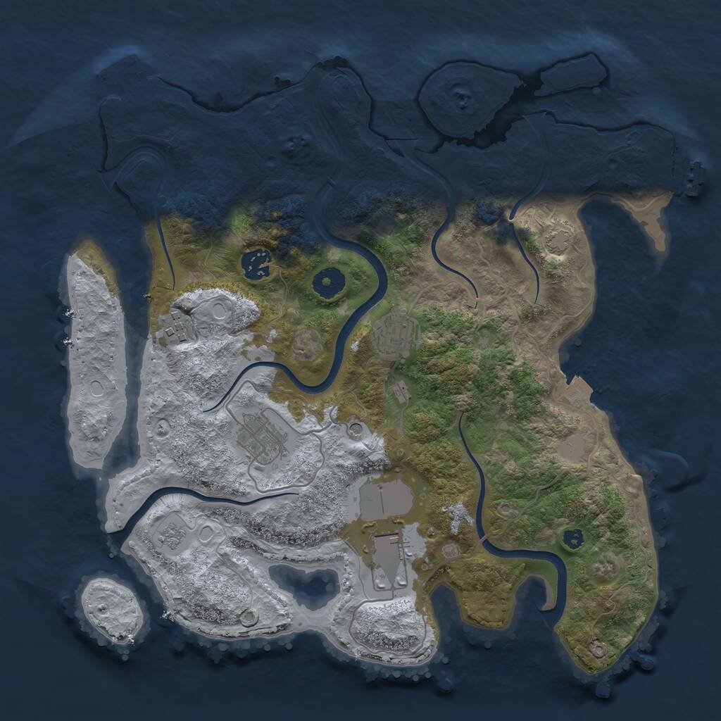 Rust Map: Procedural Map, Size: 3500, Seed: 241846332, 11 Monuments