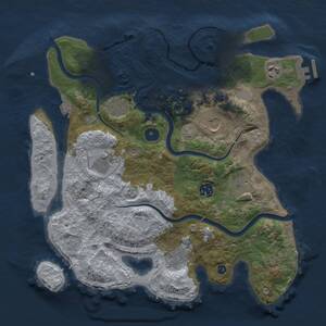 Thumbnail Rust Map: Procedural Map, Size: 3500, Seed: 241846332, 13 Monuments