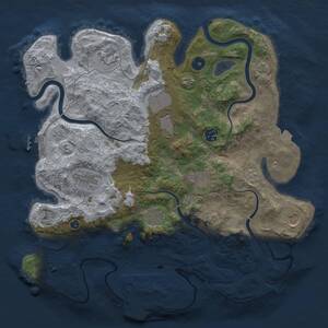 Thumbnail Rust Map: Procedural Map, Size: 3750, Seed: 2132782893, 14 Monuments