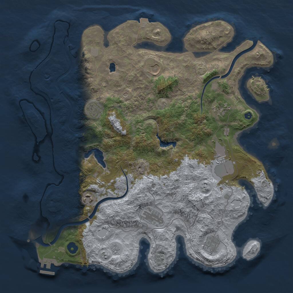 Rust Map: Procedural Map, Size: 4000, Seed: 1271151450, 13 Monuments