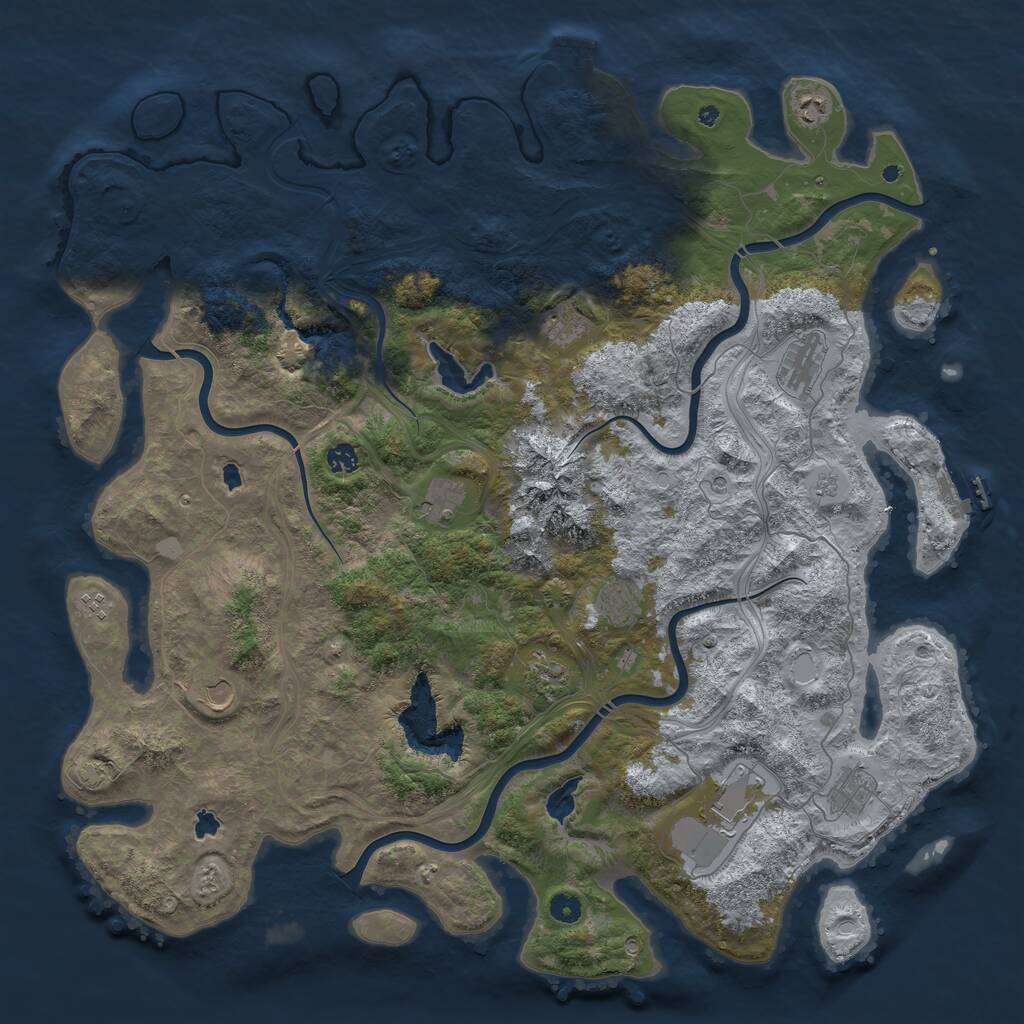 Rust Map: Procedural Map, Size: 5000, Seed: 330343029, 17 Monuments