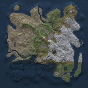Thumbnail Rust Map: Procedural Map, Size: 3700, Seed: 998151, 14 Monuments