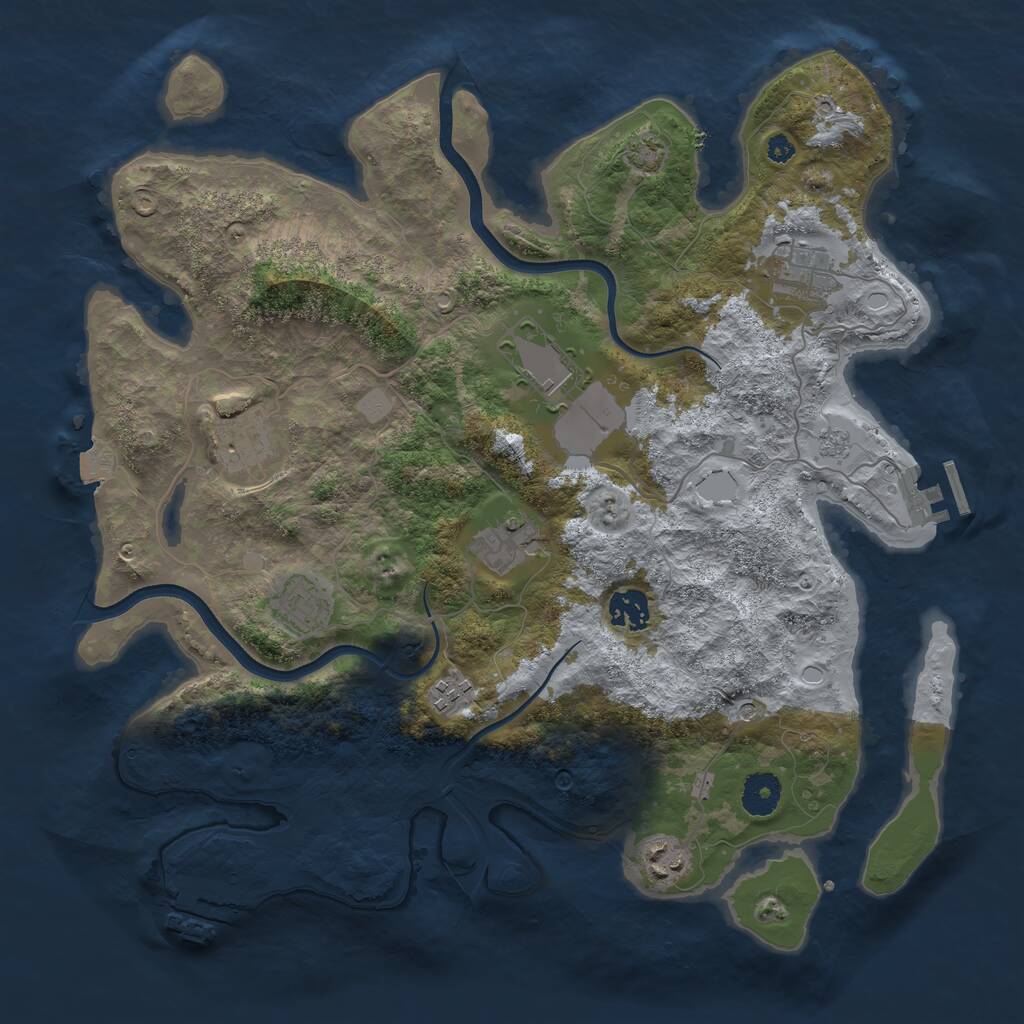 Rust Map: Procedural Map, Size: 3700, Seed: 998151, 14 Monuments