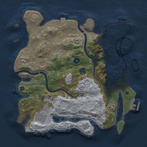 Thumbnail Rust Map: Procedural Map, Size: 3500, Seed: 910608191, 11 Monuments