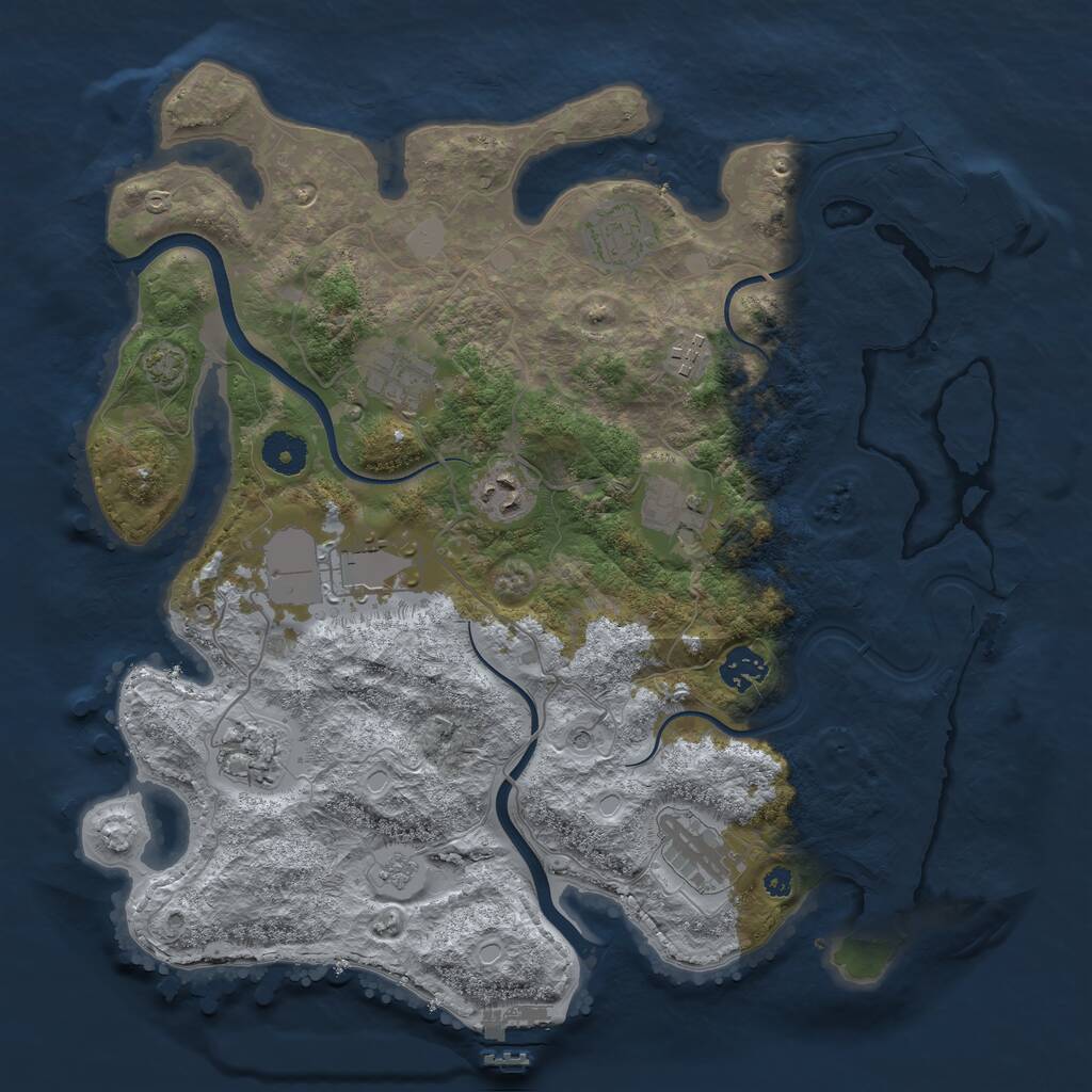 Rust Map: Procedural Map, Size: 3700, Seed: 401804, 15 Monuments