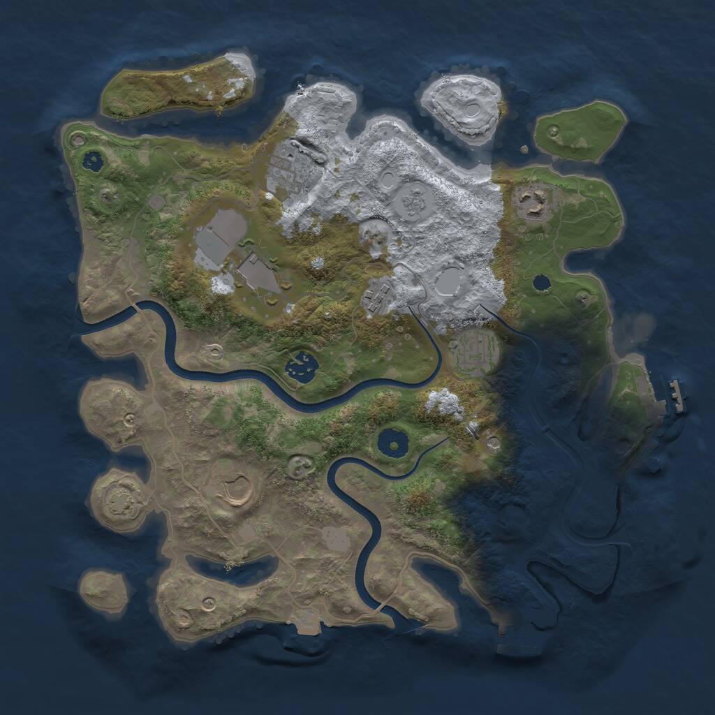 Rust Map: Procedural Map, Size: 3500, Seed: 373905283, 13 Monuments