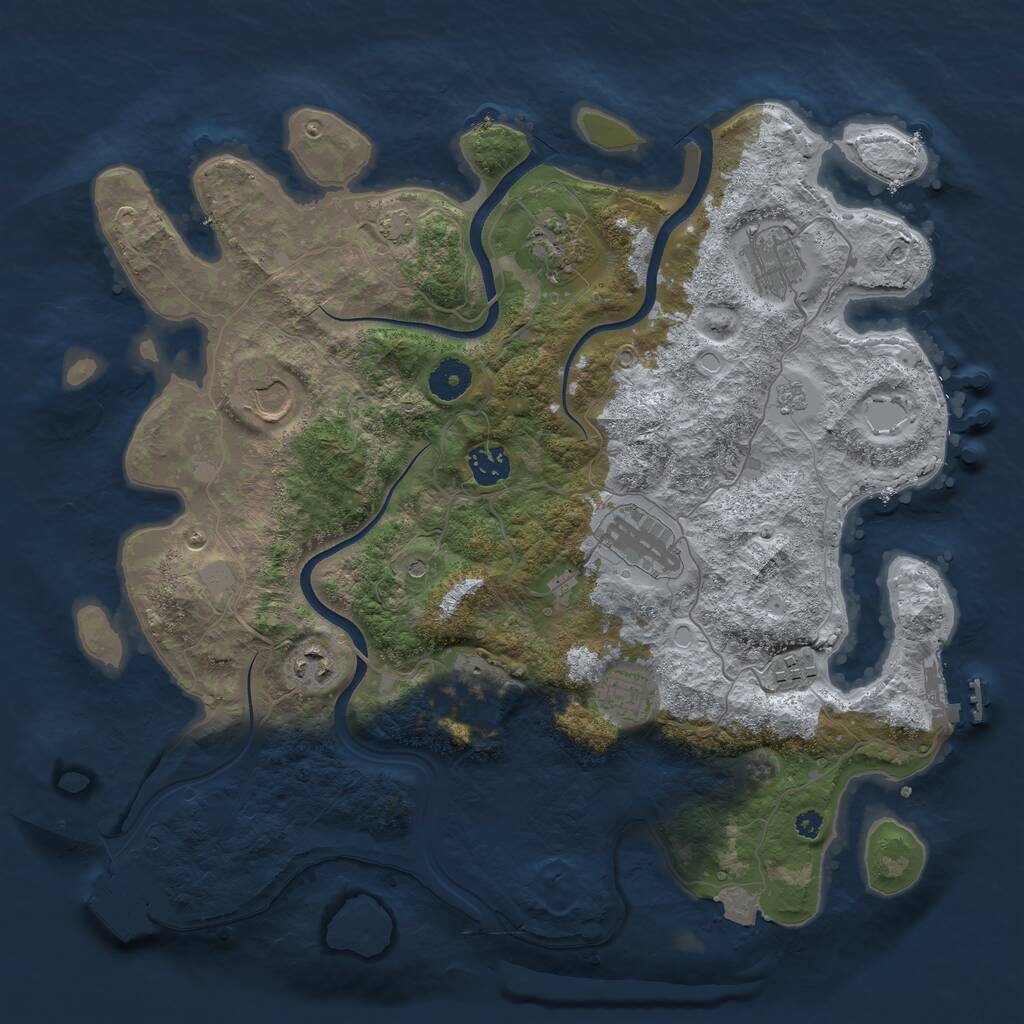 Rust Map: Procedural Map, Size: 3750, Seed: 1420567639, 15 Monuments