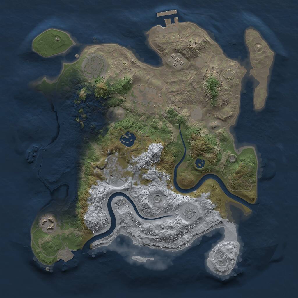 Rust Map: Procedural Map, Size: 3000, Seed: 53054620, 12 Monuments