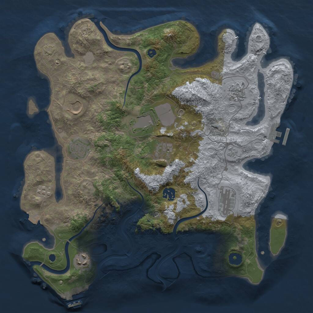 Rust Map: Procedural Map, Size: 3600, Seed: 2431, 15 Monuments