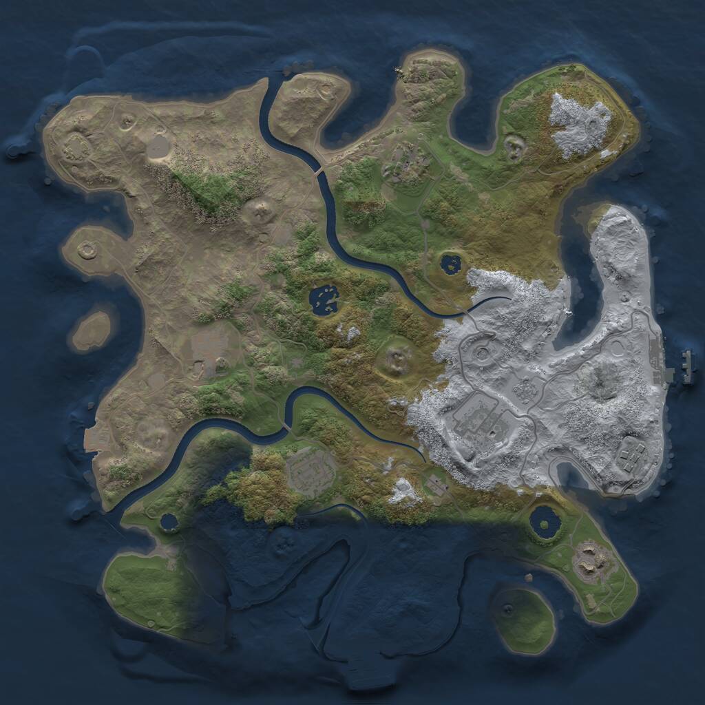 Rust Map: Procedural Map, Size: 3417, Seed: 466310247, 13 Monuments