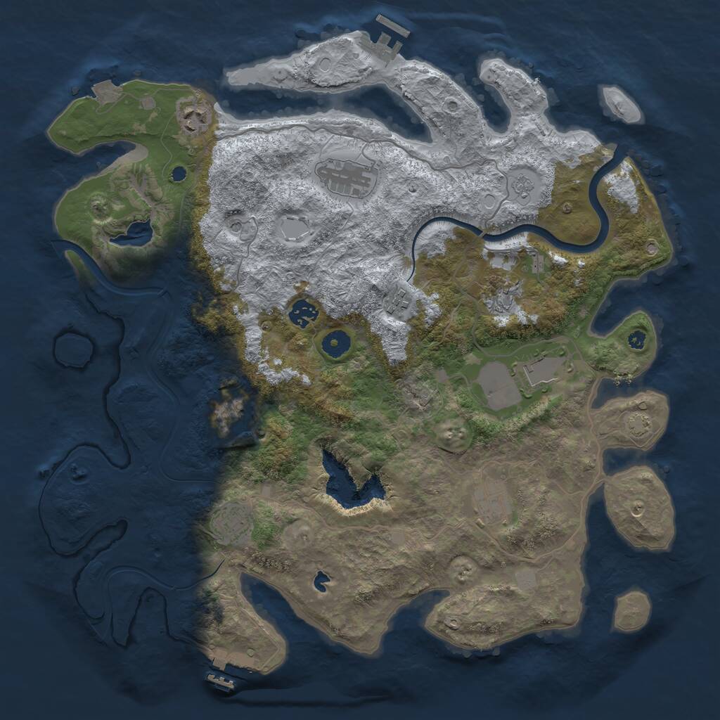 Rust Map: Procedural Map, Size: 4000, Seed: 1100157725, 15 Monuments