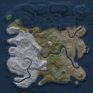 Thumbnail Rust Map: Procedural Map, Size: 3900, Seed: 1392118915, 13 Monuments