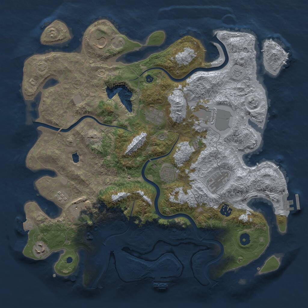Rust Map: Procedural Map, Size: 4000, Seed: 623147671, 15 Monuments