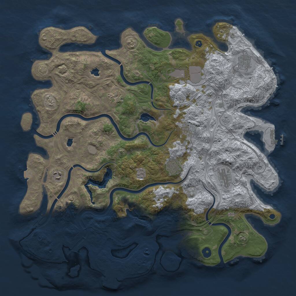 Rust Map: Procedural Map, Size: 4500, Seed: 514705184, 14 Monuments