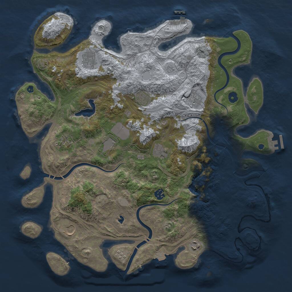 Rust Map: Procedural Map, Size: 4250, Seed: 1437704982, 16 Monuments