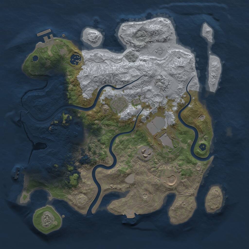 Rust Map: Procedural Map, Size: 3500, Seed: 1428232498, 14 Monuments