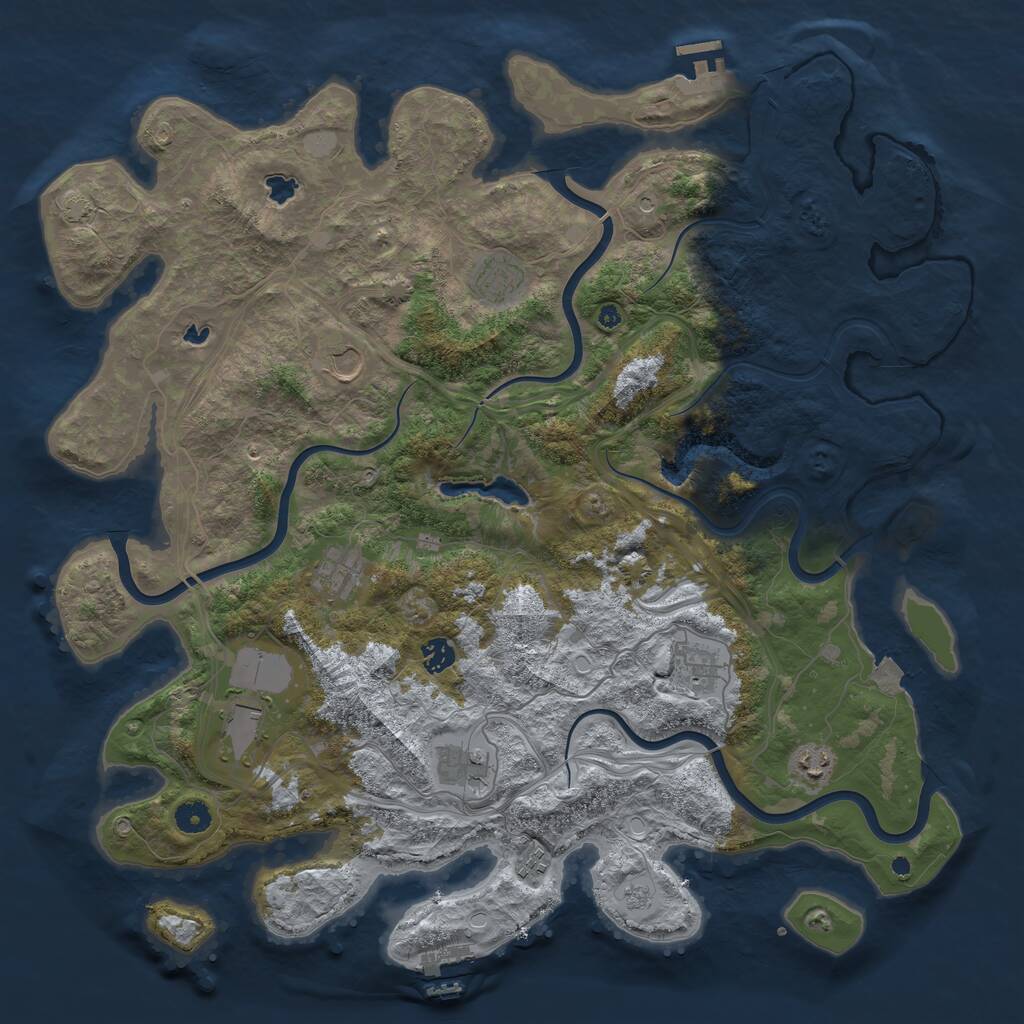 Rust Map: Procedural Map, Size: 4500, Seed: 770125085, 15 Monuments