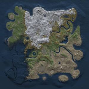 Thumbnail Rust Map: Procedural Map, Size: 4000, Seed: 132144434, 13 Monuments
