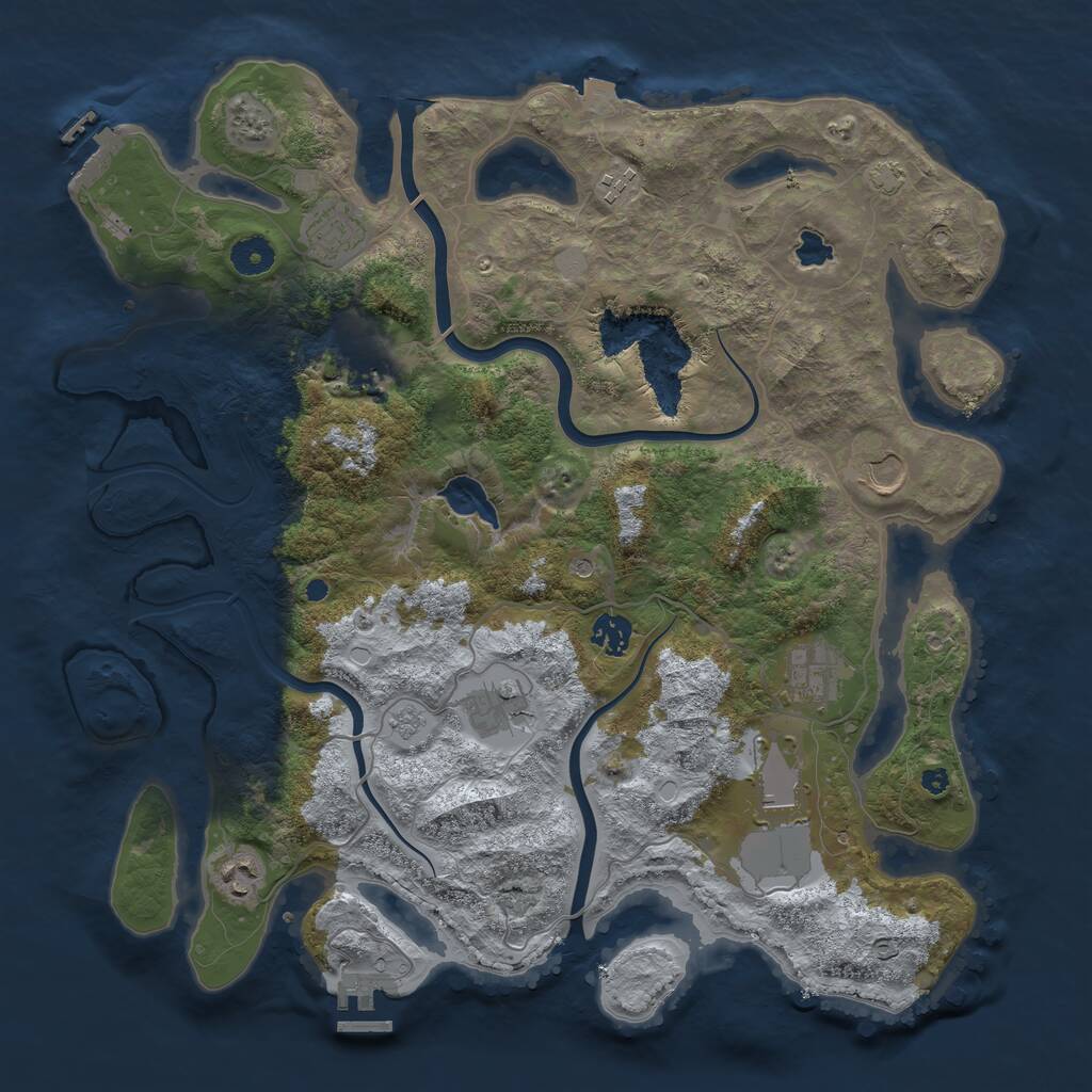 Rust Map: Procedural Map, Size: 4000, Seed: 1121213123, 15 Monuments