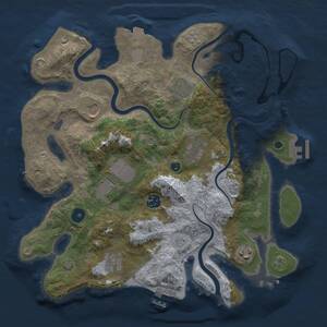 Thumbnail Rust Map: Procedural Map, Size: 3500, Seed: 627408728, 14 Monuments