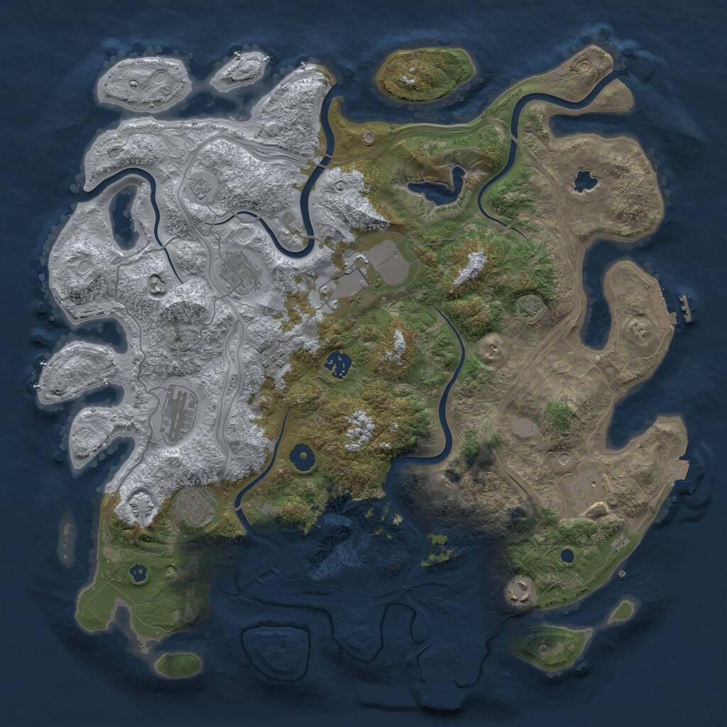 Rust Map: Procedural Map, Size: 4250, Seed: 15637, 14 Monuments