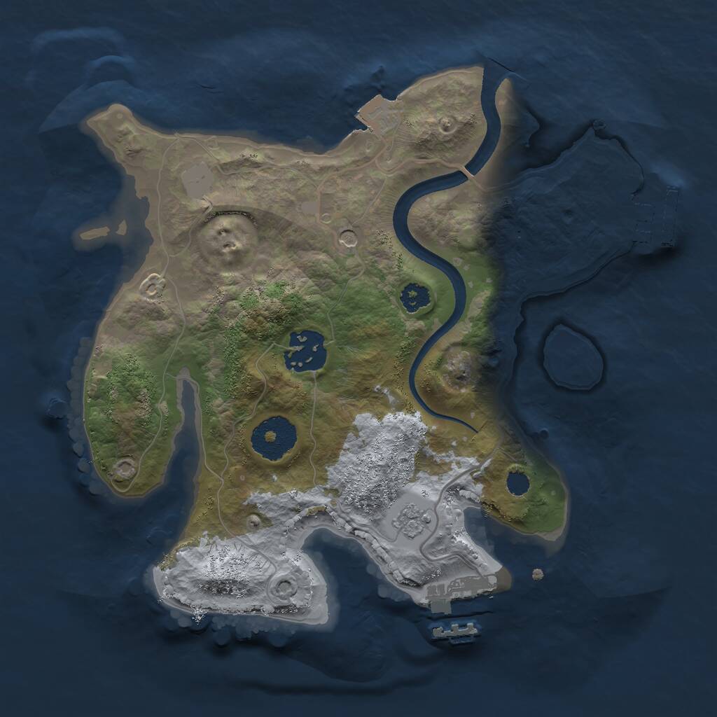 Rust Map: Procedural Map, Size: 2500, Seed: 1312754897, 6 Monuments