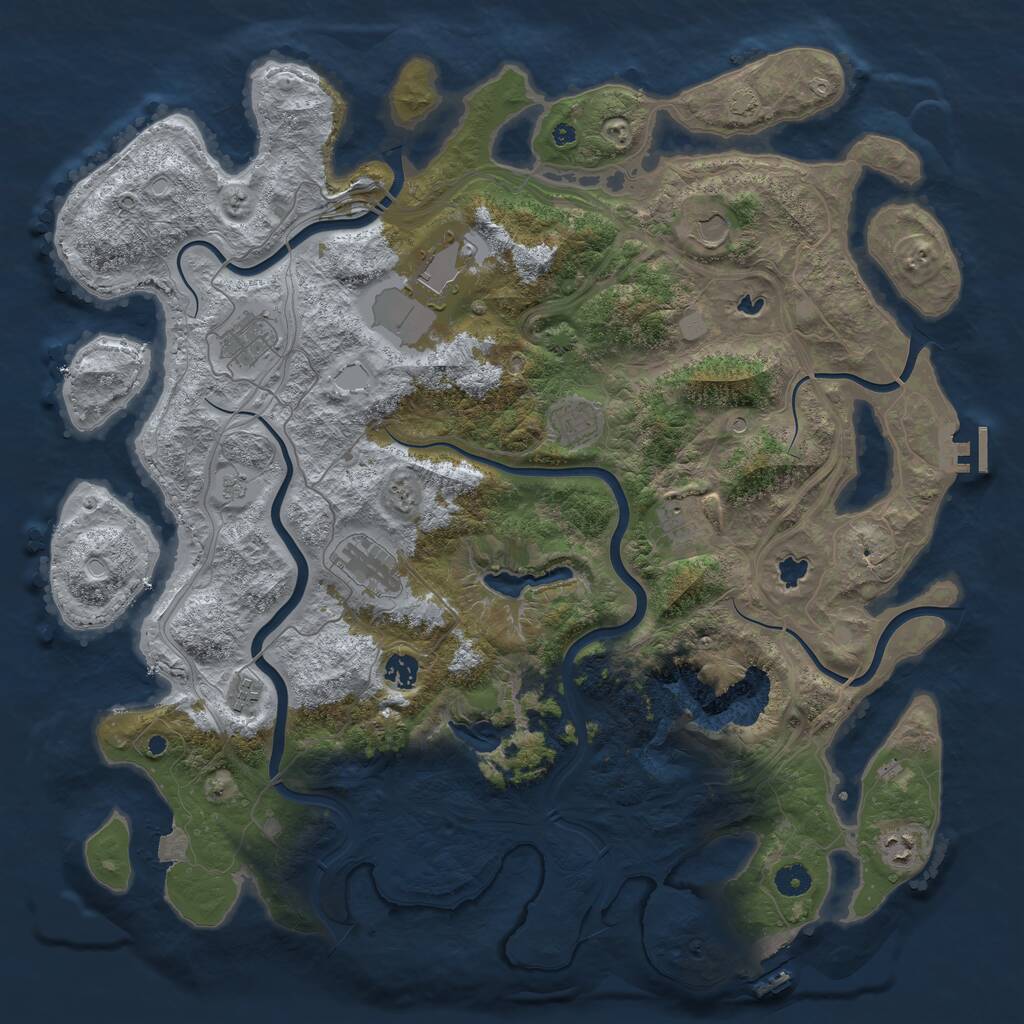Rust Map: Procedural Map, Size: 4500, Seed: 164583333, 15 Monuments