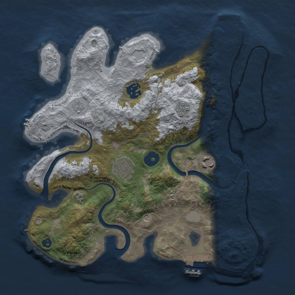 Rust Map: Procedural Map, Size: 3000, Seed: 20250516, 9 Monuments