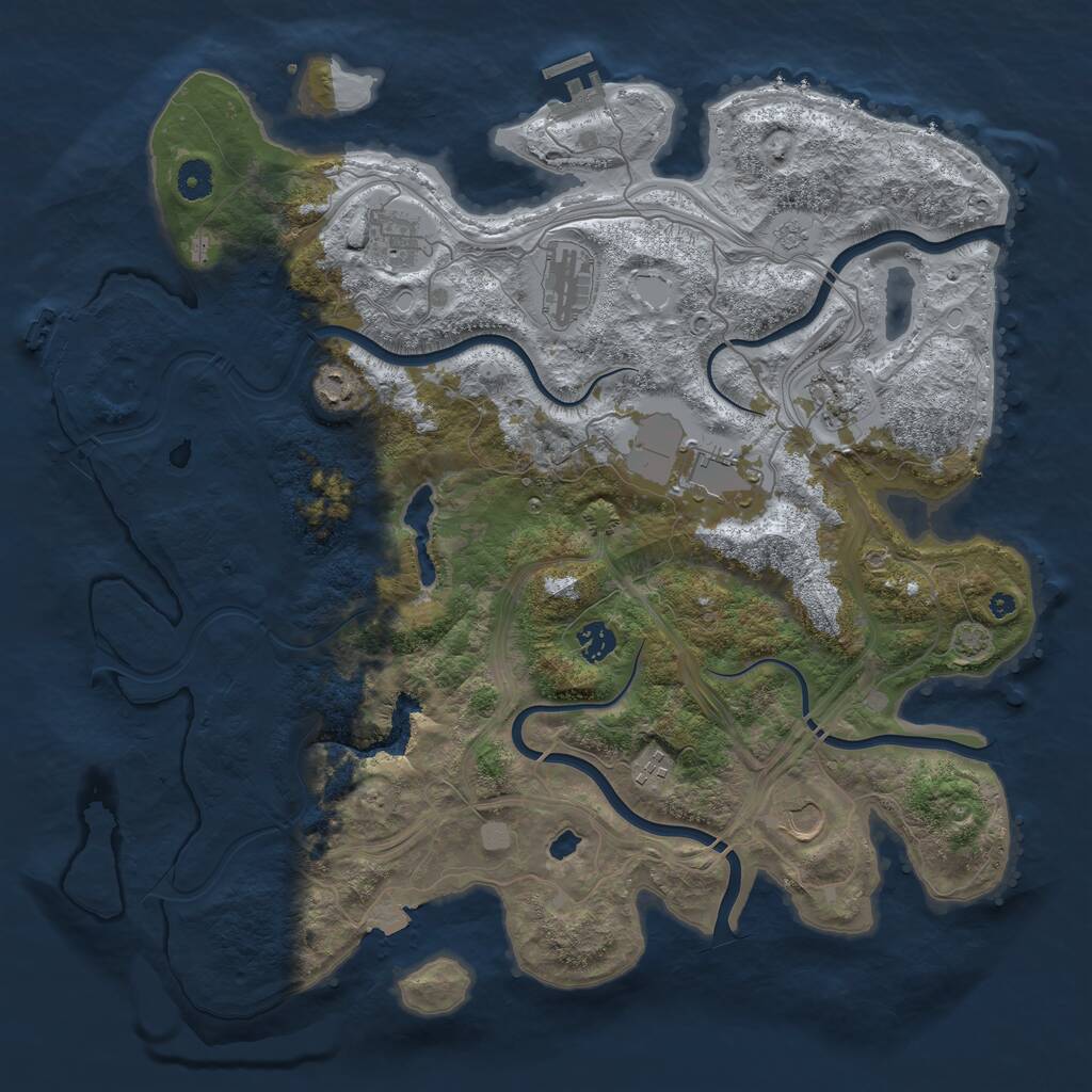 Rust Map: Procedural Map, Size: 4250, Seed: 545493137, 13 Monuments