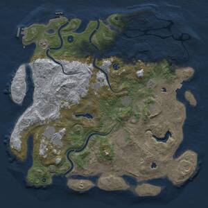 Thumbnail Rust Map: Procedural Map, Size: 4500, Seed: 585237884, 17 Monuments
