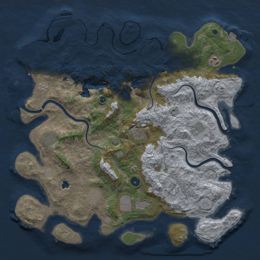 Rust Map: Procedural Map, Size: 4200, Seed: 1969180282, 14 Monuments