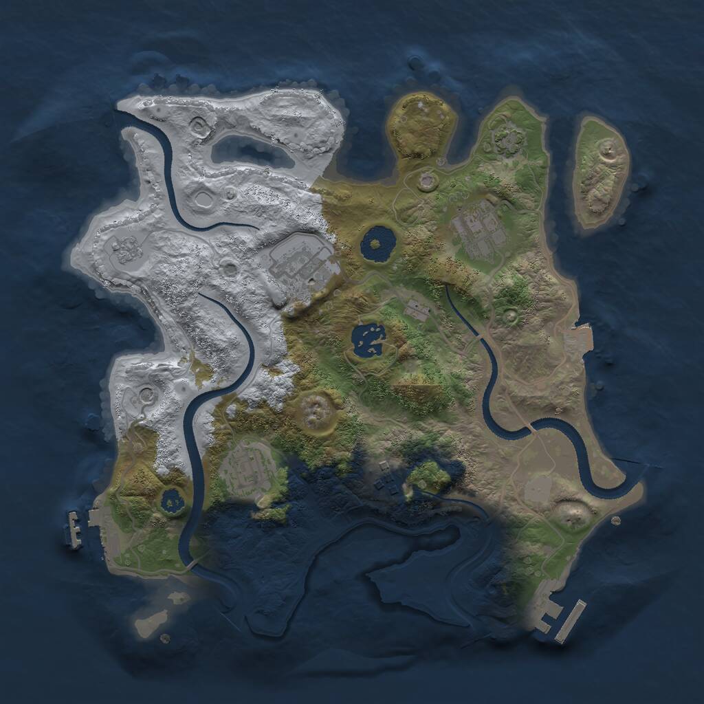Rust Map: Procedural Map, Size: 3000, Seed: 1192504620, 11 Monuments