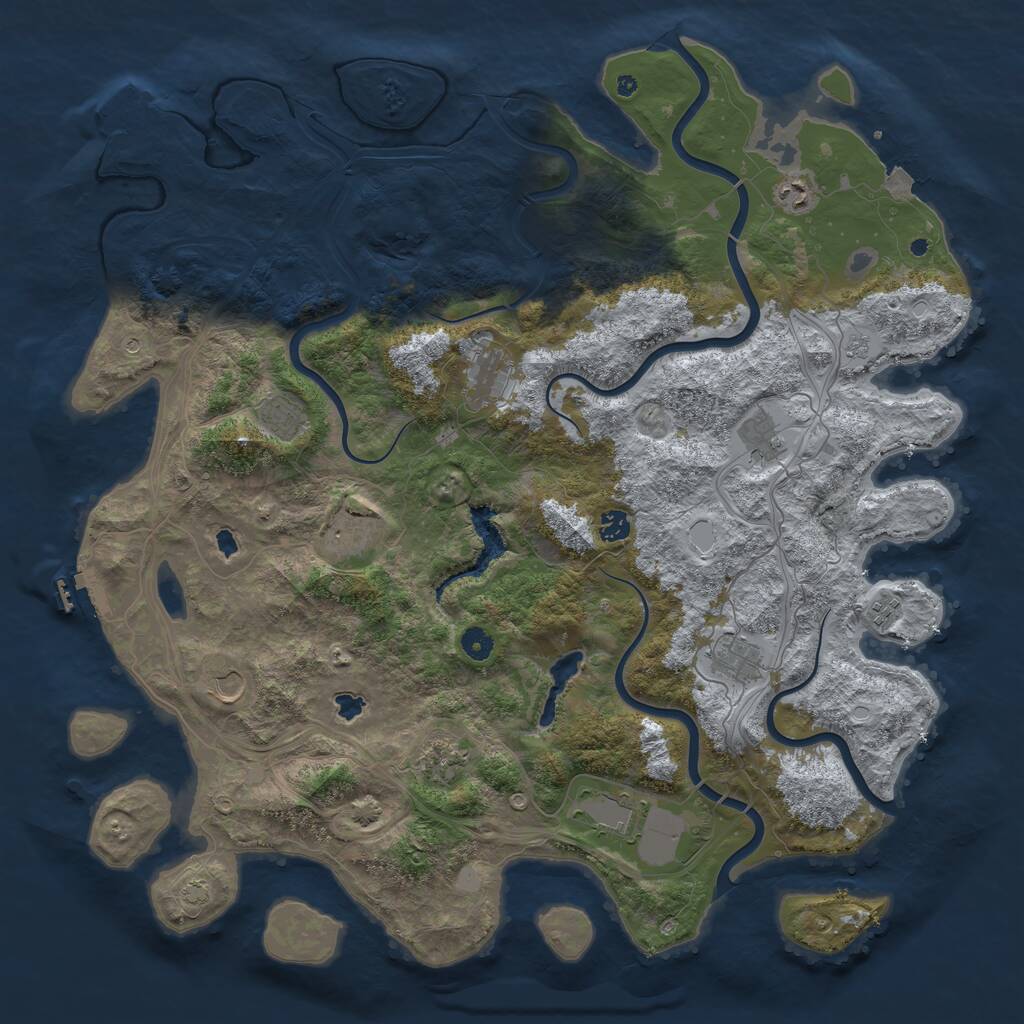 Rust Map: Procedural Map, Size: 4800, Seed: 1759291426, 17 Monuments