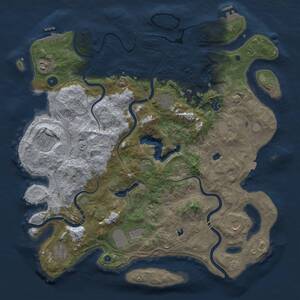 Thumbnail Rust Map: Procedural Map, Size: 4500, Seed: 160080425, 16 Monuments