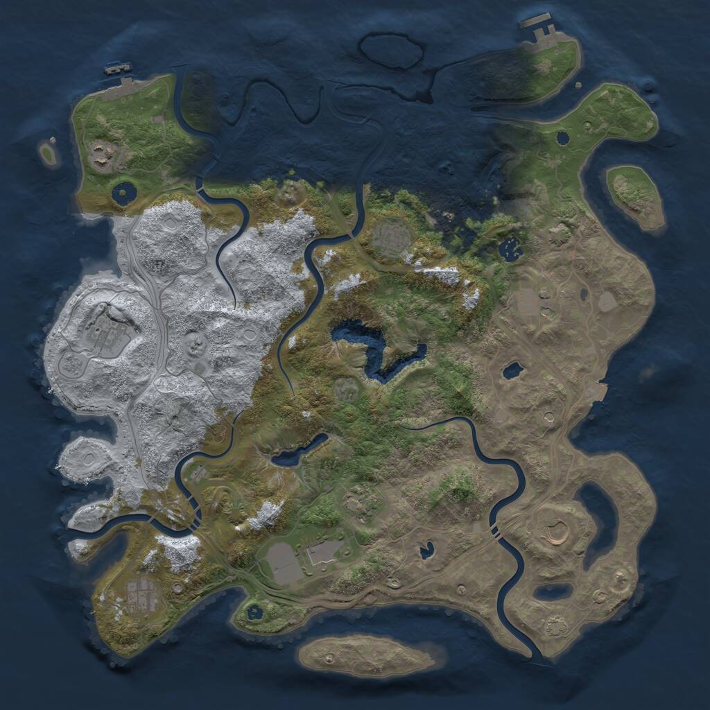 Rust Map: Procedural Map, Size: 4500, Seed: 160080425, 16 Monuments