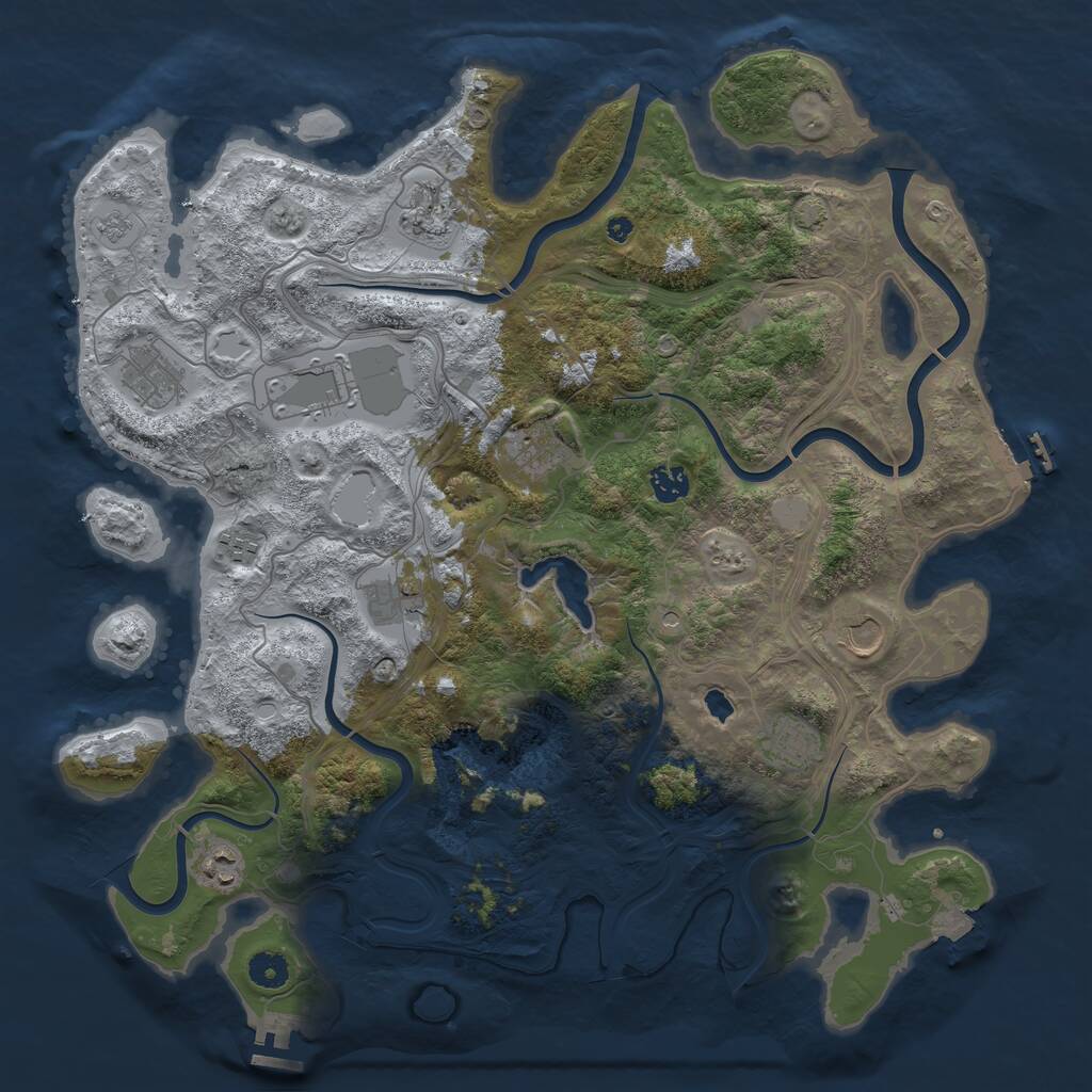 Rust Map: Procedural Map, Size: 4250, Seed: 99374560, 16 Monuments