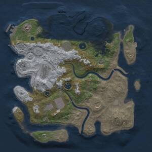 Thumbnail Rust Map: Procedural Map, Size: 3500, Seed: 45651, 13 Monuments