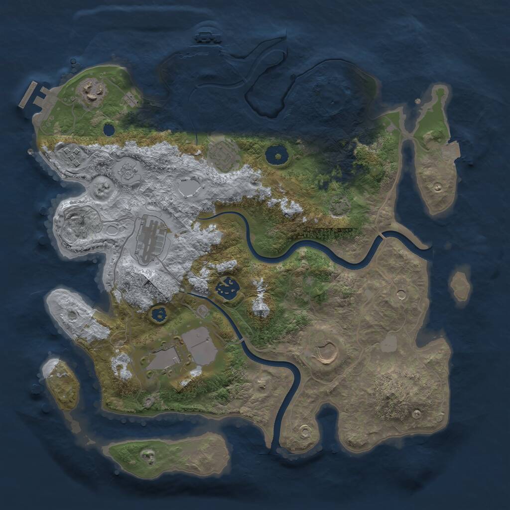 Rust Map: Procedural Map, Size: 3500, Seed: 45651, 13 Monuments