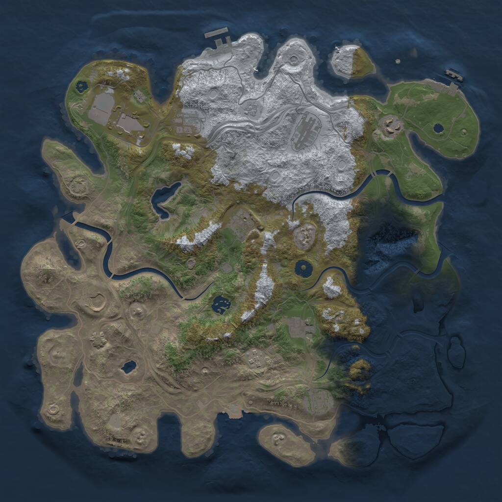 Rust Map: Procedural Map, Size: 4250, Seed: 717409777, 16 Monuments