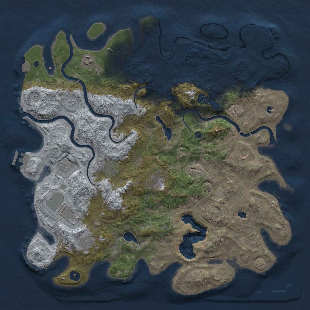Rust Map: Procedural Map, Size: 4500, Seed: 881892209, 15 Monuments