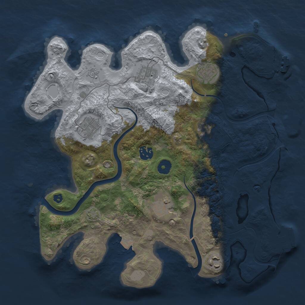 Rust Map: Procedural Map, Size: 3250, Seed: 226503416, 12 Monuments