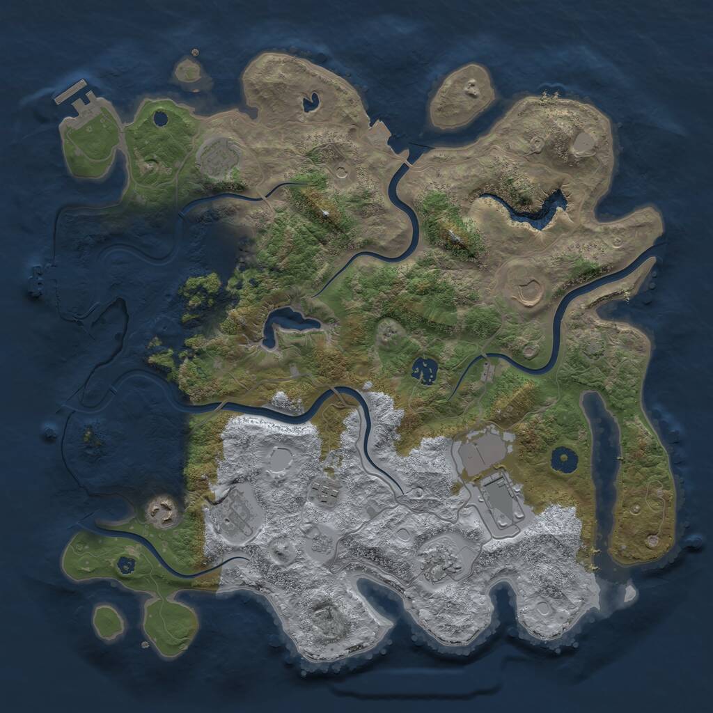 Rust Map: Procedural Map, Size: 4000, Seed: 921573834, 15 Monuments
