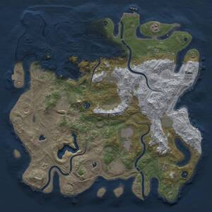 Thumbnail Rust Map: Procedural Map, Size: 4500, Seed: 494393722, 17 Monuments