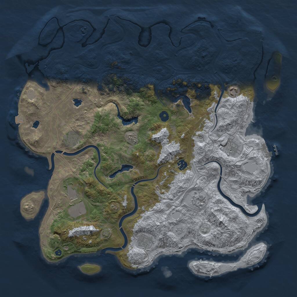 Rust Map: Procedural Map, Size: 4500, Seed: 616, 13 Monuments
