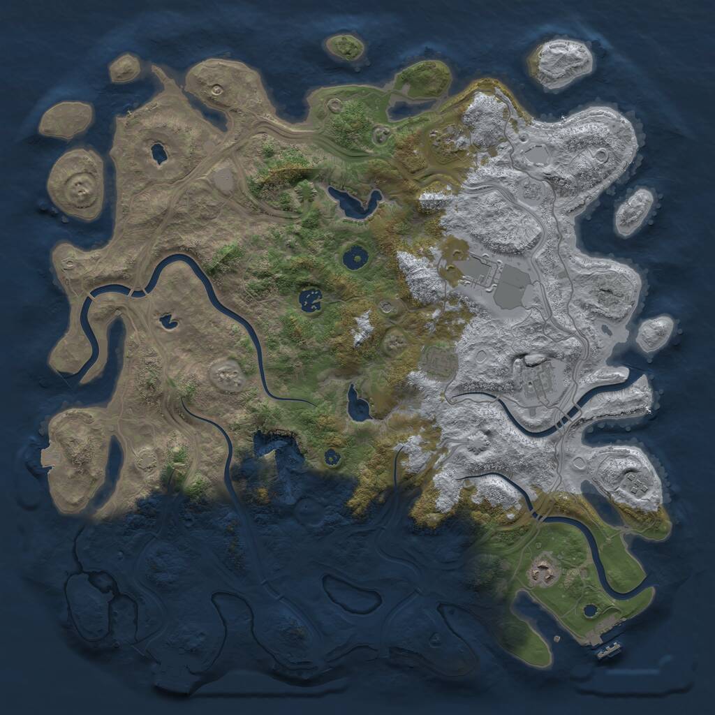 Rust Map: Procedural Map, Size: 4500, Seed: 28202, 13 Monuments